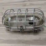 Vintage German Aluminum Caged Ceiling Light