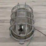 Vintage German Aluminum Caged Ceiling Light