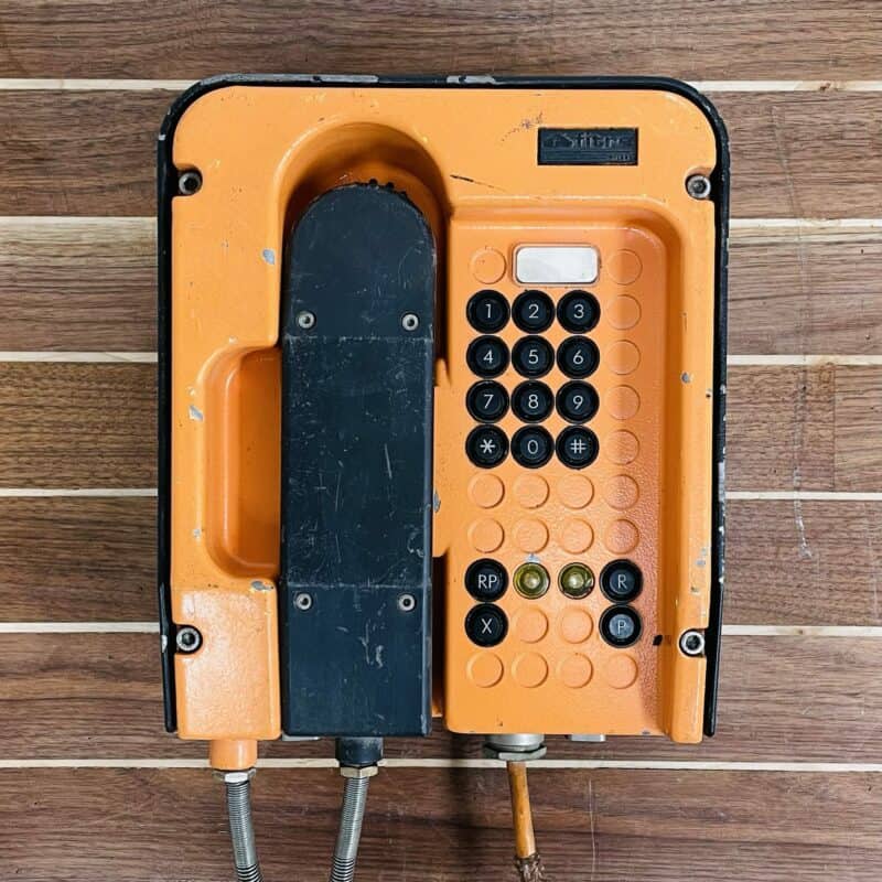 Vintage Orange Fitre Italian Emergency Phone