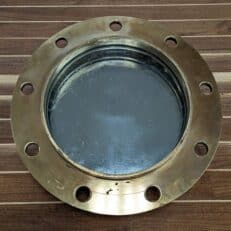 Vintage Polished Brass Ships Porthole with Chrome Plated Steel Cover 05