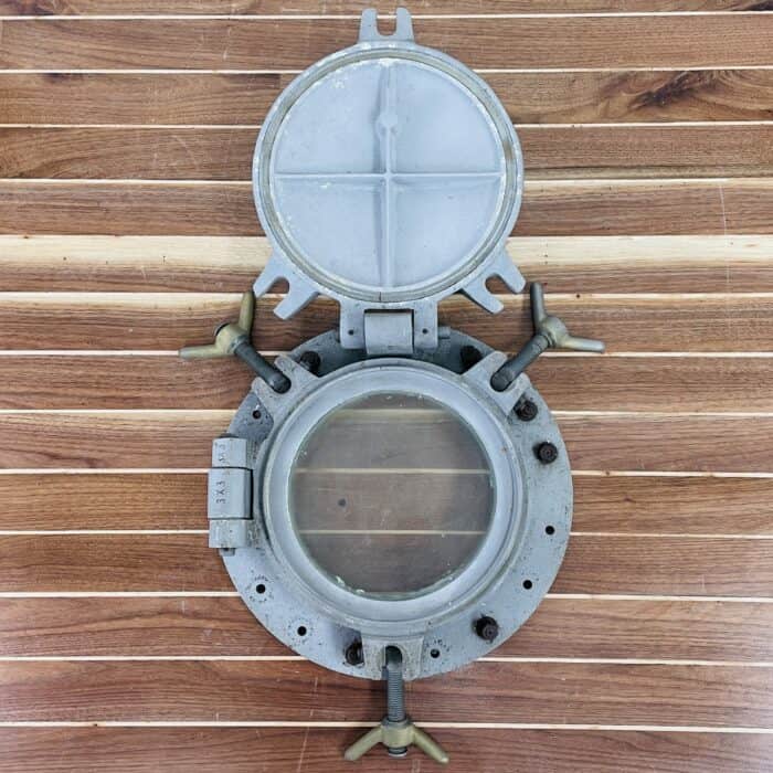 Vintage Salvaged Aluminum Porthole With Storm Cover 2-23