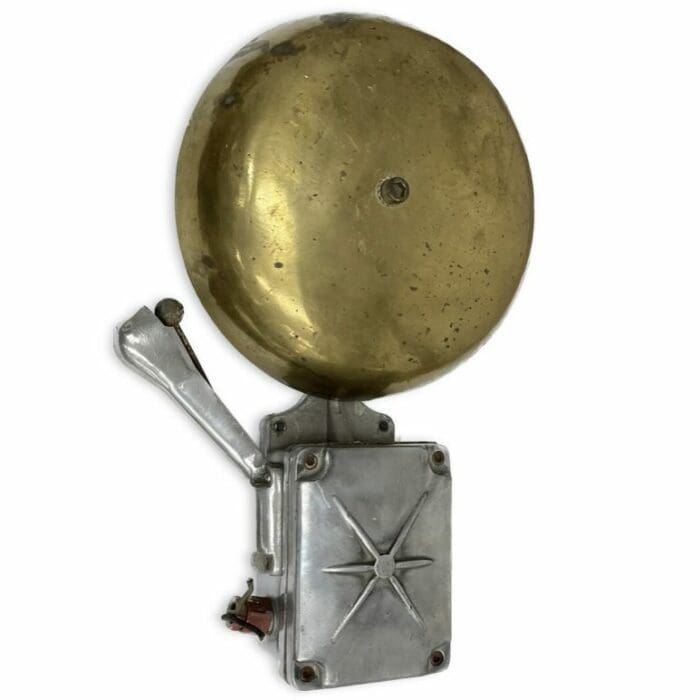 Vintage Salvaged Electric Aluminum And Brass Ship's Alarm Bell