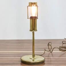 Vintage Scandinavian Nautical, Navy Table Lamp in Brass, 1960s 08
