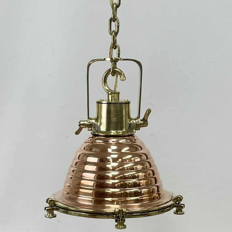 WISKA Copper and Brass Nautical Pendant Light With Chain 1-23