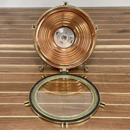 WISKA Copper and Brass Nautical Pendant Light With Chain 1-23 (7) WISKA Copper and Brass Nautical Pendant Light With Chain 1-23