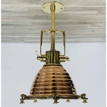 ITEM #P9-34 WISKA Copper and Brass Nautical Pendant Light