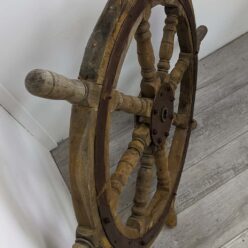 Weathered 43 inch Wooden Ferry Ships Wheel 0004
