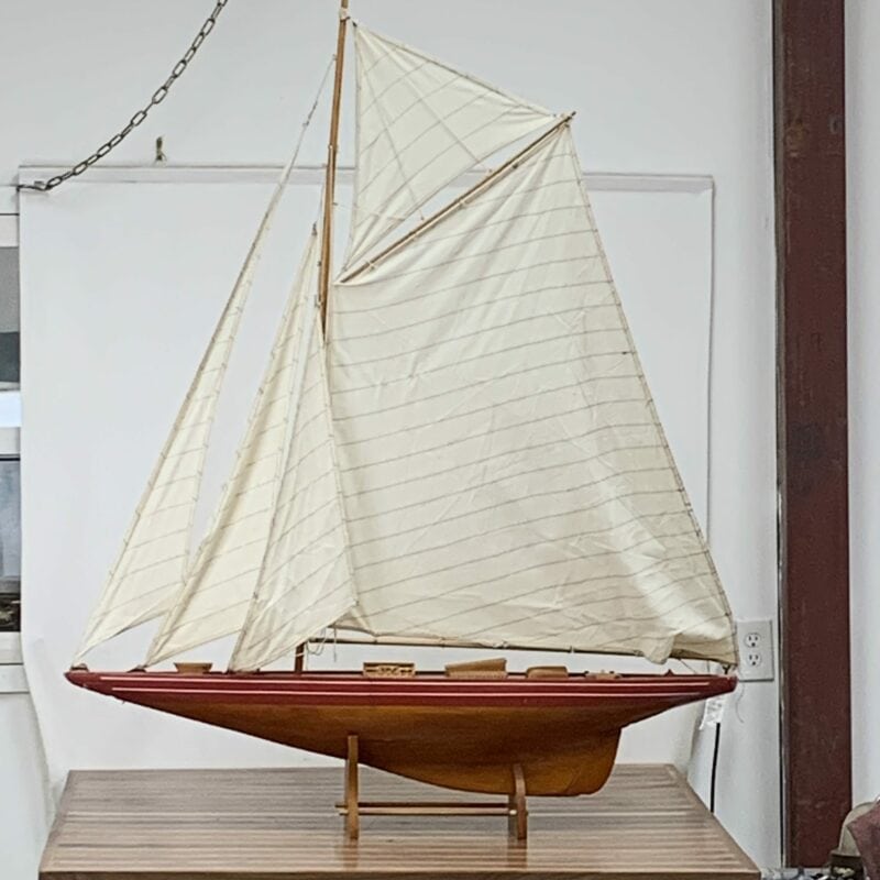 One-Mast Wooden Schooner Model