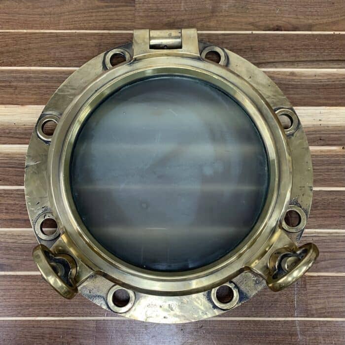 Vintage Polished Brass Nautical Ships Porthole With Frosted Glass 18 Inch