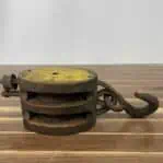Vintage Great Lakes Double Wood Block Pulley