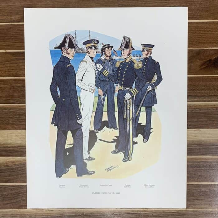 Vintage Prints Of The United States Navy Uniforms