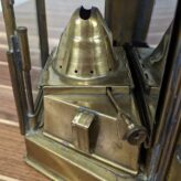 Pair of Vintage Brass Oil Lanterns by Eli Griffith & Sons-oil chamber