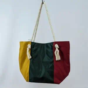 salvaged nautical flag tote bag front view maritime fabric