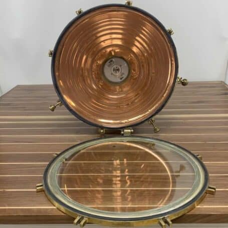Large Nautical Pendant Light - Copper and Brass Wiska Beehive-Small Dent 05 Large Nautical Pendant Light - Copper and Brass Wiska Beehive-Small Dent