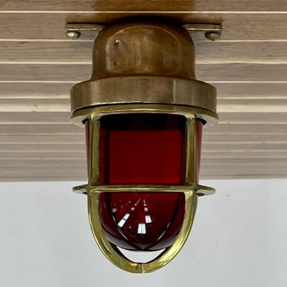 Red Small Brass Port Side Navigation Light