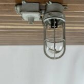 Vintage Brass Bulkhead Light With Junction Box - Painted Grey