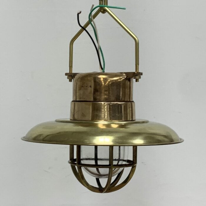 Vintage Red Brass Ceiling Light With Brass Rain Cap And Chain