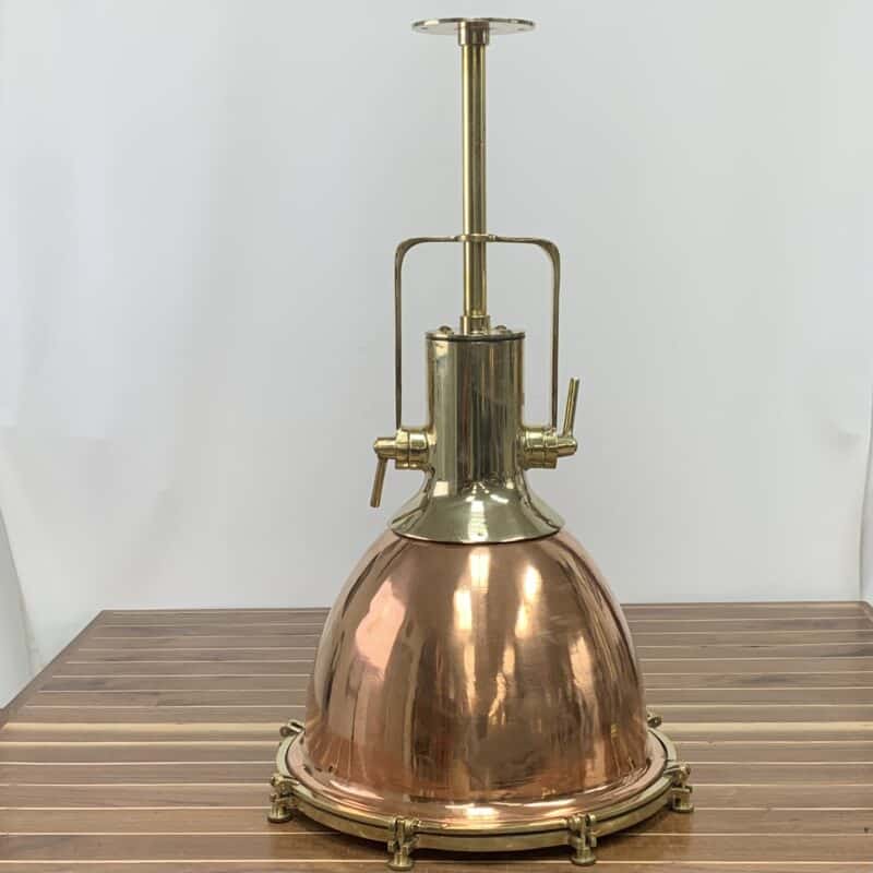 Large Copper And Brass Pendant Light - Wiska Smooth (Wear and Tear)