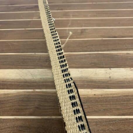 Decorative Yellow, Blue And White Paddle on Wood Board 05 side view