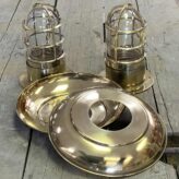 Nautical Ceiling Lights With Clear Globes (Smooth Base, No Conduits) Set Of Two