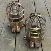 Vintage Red Brass Ceiling Lights-Set Of Two