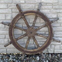 43 Weathered Ferryboat Ship's Wheel