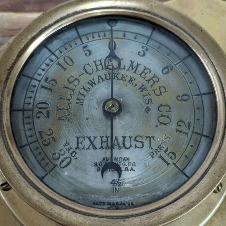 Allis-Chalmers WW2 Liberty Ship Brass Gauge Set - Exhaust and Steam 03 exhaust photo