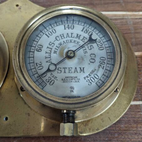 Allis-Chalmers WW2 Liberty Ship Brass Gauge Set - Exhaust and Steam 04 steam photo