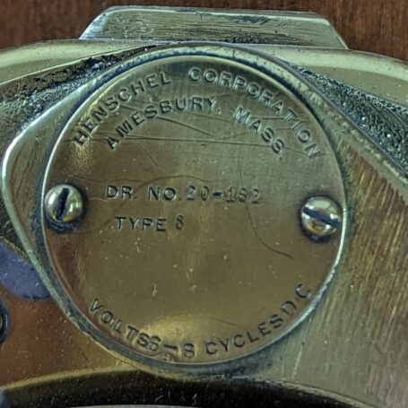 Vintage Brass Henschel Corporation Bell No. 20-162 Type 8 03 manufacture marking