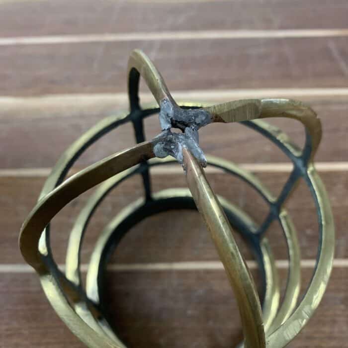 photo of broken cage Vintage Broken Cage Nautical Brass Wall Sconce