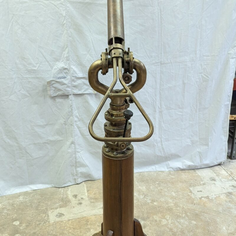 20th Century Brass and Copper Deluge Gun on Wooden Stand - Big Ship