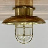 Brass Engine Room Ceiling Light - raincap 1