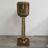 Brass Henschel Corporation Sound-Powered Telephone with Splash-Proof Pedestal 01