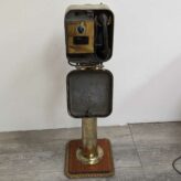 Brass Henschel Corporation Sound-Powered Telephone with Splash-Proof Pedestal 05