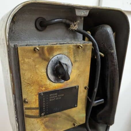 Brass Henschel Corporation Sound-Powered Telephone with Splash-Proof Pedestal 06 inside