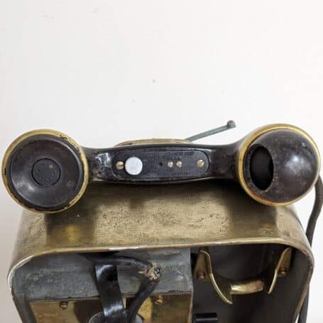 Brass Henschel Corporation Sound-Powered Telephone with Splash-Proof Pedestal 08 hand set