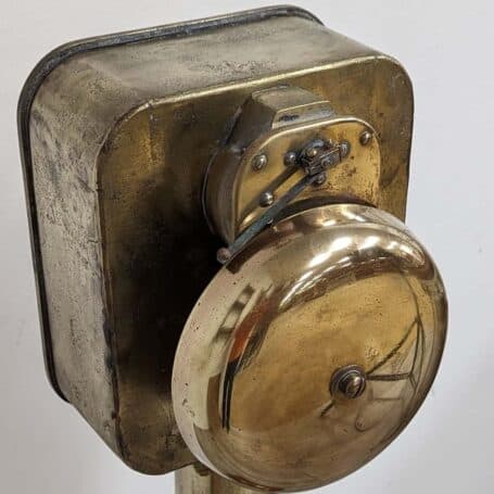 Brass Henschel Corporation Sound-Powered Telephone with Splash-Proof Pedestal 10 bell