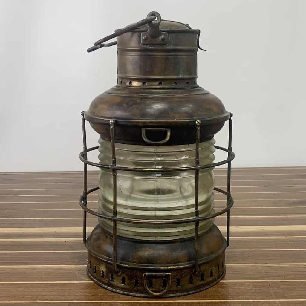 Ship Lantern Lamp Anchor Nautical Brass Oil Maritime Boat Light Antique  Hanging