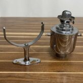 Vintage P & A Chrome Plated Brass Oil Lantern With Wall Mount-lantern and hook