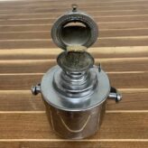 Vintage P & A Chrome Plated Brass Oil Lantern With Wall Mount-picture of wick