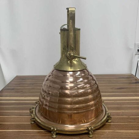 Large Nautical Pendant Light - Copper and Brass Wiska Beehive-Small Dent