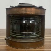 Vintage Starboard Oil Lantern With Blue Insert-front view