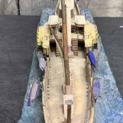 Large Wood Model Of A Paddle Boat