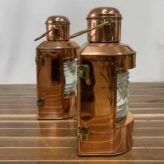 Vintage AHELMANN & Schlatter Copper Oil Lanterns-Set-side view