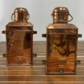 Vintage AHELMANN & Schlatter Copper Oil Lanterns-Set-back view