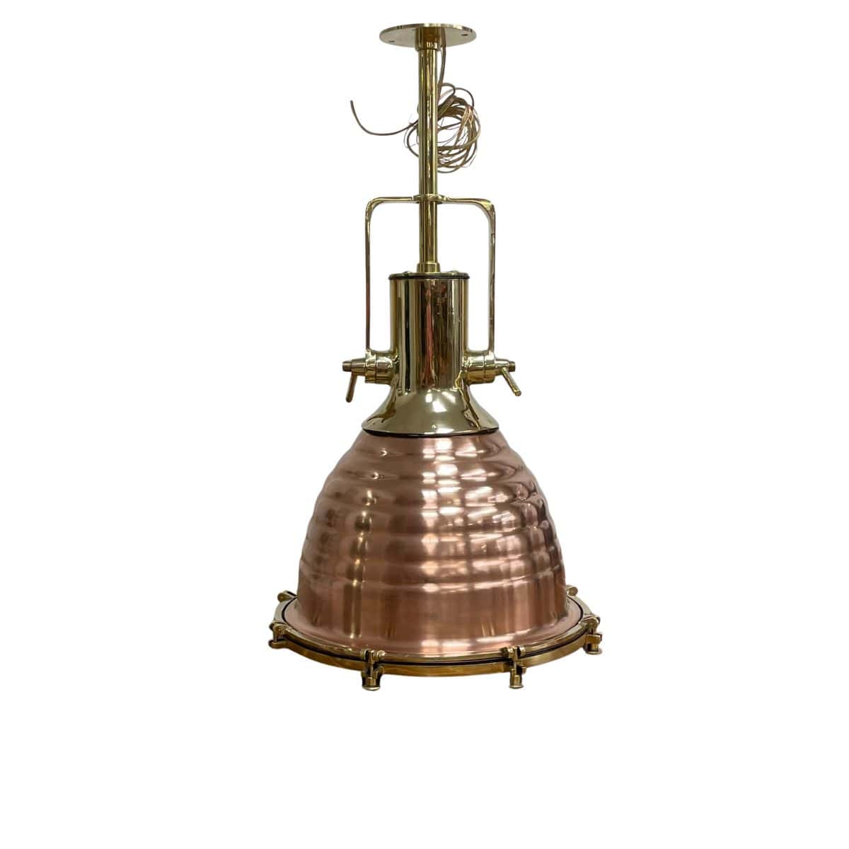 Large Copper and Brass Wiska Beehive - Dull Finish 03 brass pendent light large copper and brass wiska beehive front view