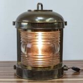 Vintage Brass Perko Navigation Light - 90 Degrees-with the light on