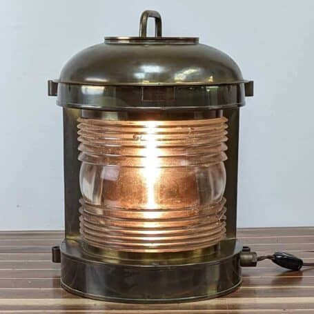 Vintage Brass Perko Navigation Light - 90 Degrees, Electrified with Toggle 02 Vintage Brass Perko Navigation Light - 90 Degrees-with the light on
