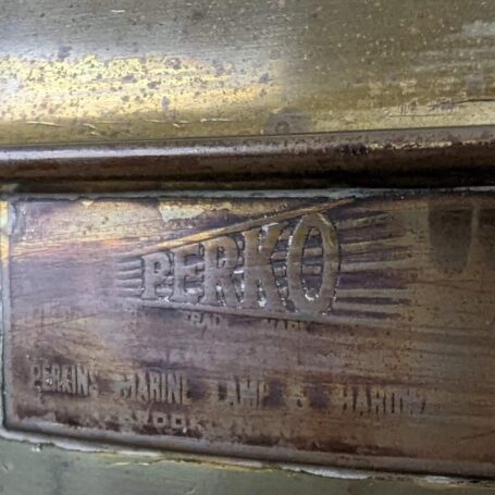 Vintage Brass Perko Navigation Light - 90 Degrees, Electrified with Toggle 06 Vintage Brass Perko Navigation Light - 90 Degrees-word perko