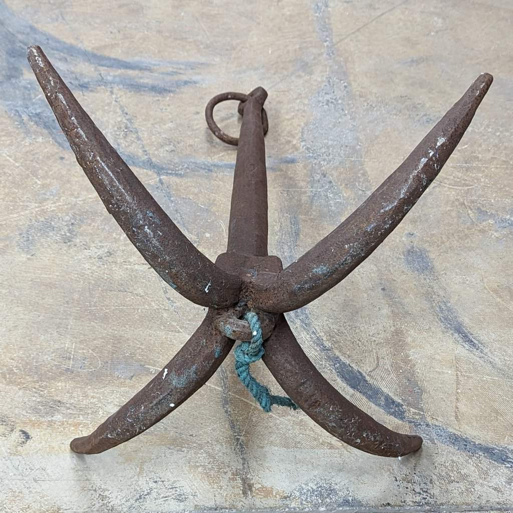 Vintage Grapnel Anchor 3' 10 Tall- Nautical Antiques & more